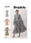 Simplicity S3098 | Simplicity Sewing Pattern Misses' Dress with Sleeve and Length Variations | Front of Envelope