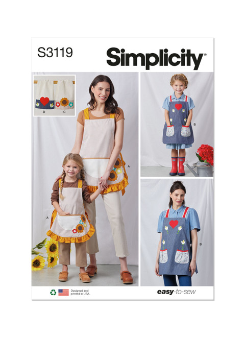 Simplicity S3119 | Simplicity Sewing Pattern Children and Misses' Aprons and Kitchen Accessories | Front of Envelope
