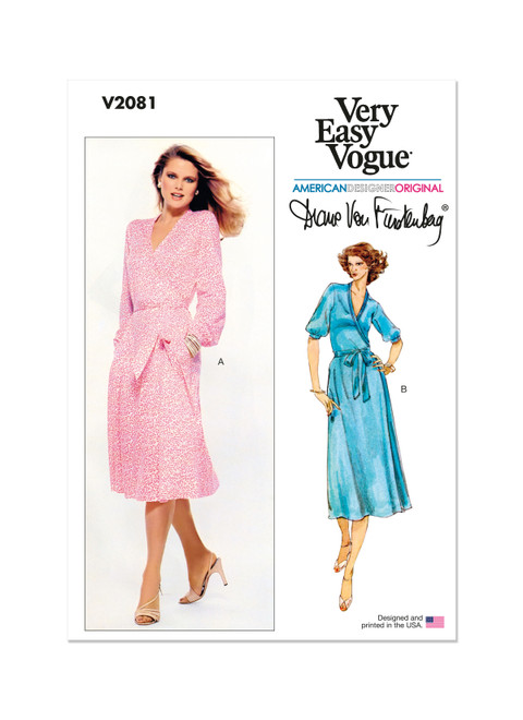 Vogue Patterns V2081 | Misses' Wrap Dress by Diane Von Furstenberg | Front of Envelope