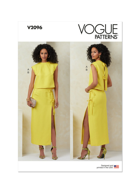 Vogue Patterns V2096 | Vogue Patterns Misses' Top and Skirt | Front of Envelope