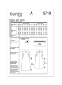 Burda Style Sewing Patterns BUR5719 | Burda Style Sewing Pattern 5719 Misses' Dress | Back of Envelope
